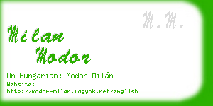 milan modor business card